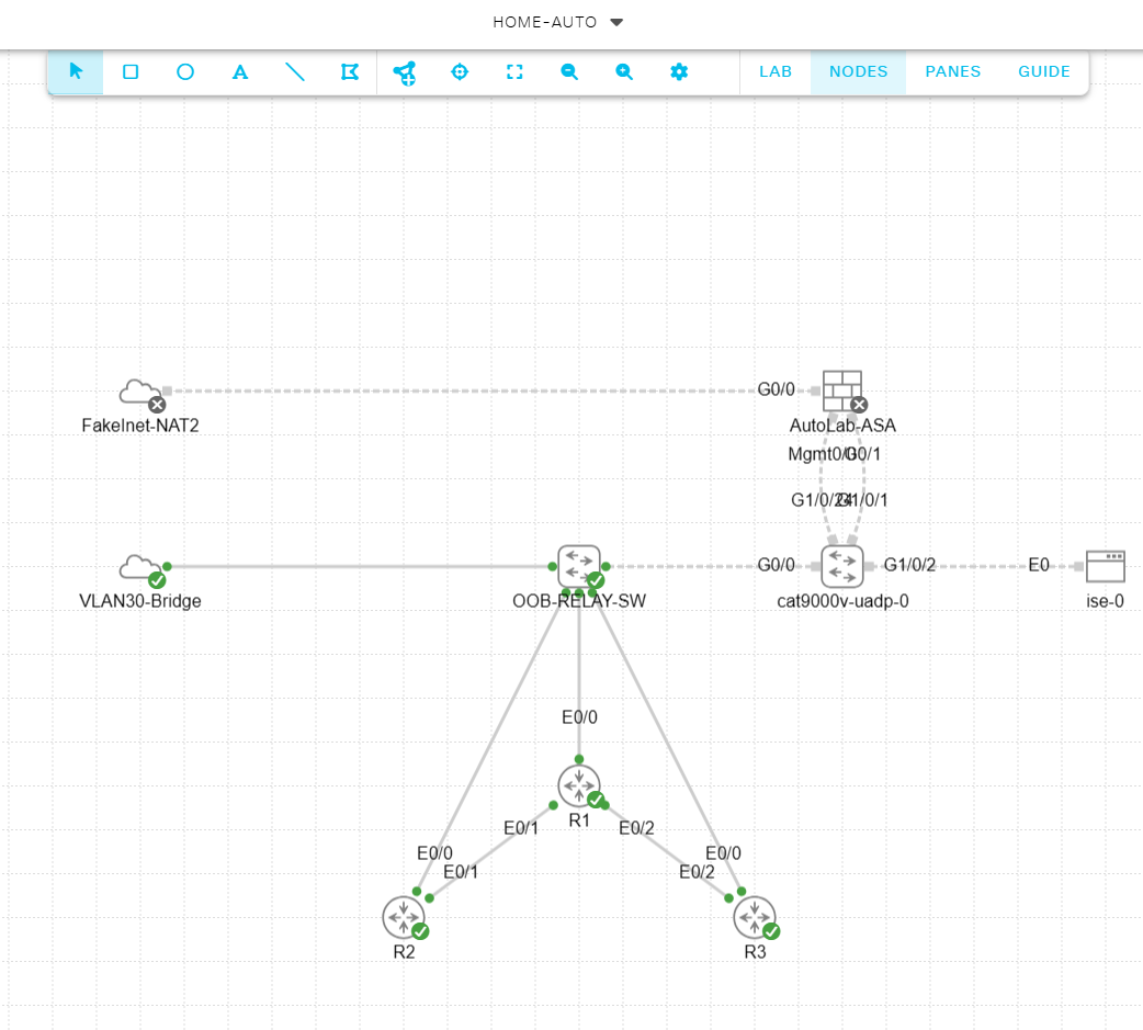The CML lab. A real topology with Catalyst 9000v, ISE, and an ASA that I build, break, and automate against.